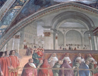 The Loggia and Palazzo della Signoria, Sassetti Chapel (detail) by Domenico Ghirlandaio